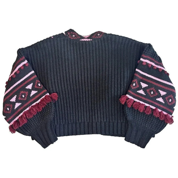 Sachin and Babi Landon Cardigan Womens Small Aztec Puff Bubble Sleeve - Picture 5 of 16